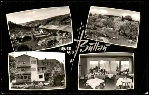 Bullau-Erbach (Odenwald) Mehrbildkarte  4 Ortsansichten, Pension Schumbert 1967