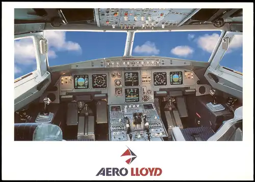 Ansichtskarte  Blick in das Cockpit, Airbus A320/321 AERO LLOYD 1999