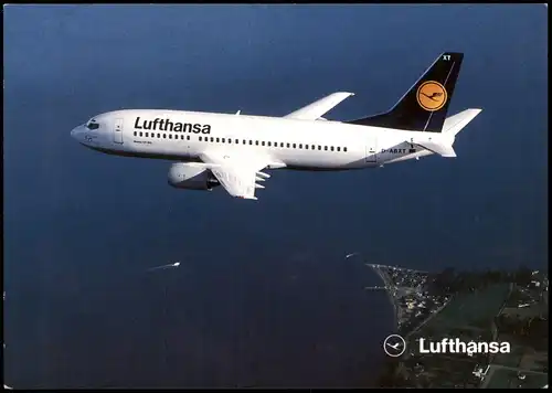 Ansichtskarte  Flugzeug Airplane Avion Lufthansa Boeing 737-300 1987