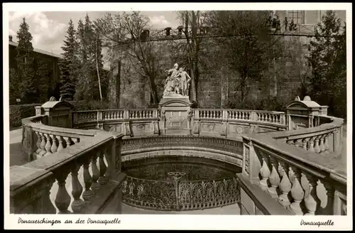 Ansichtskarte Donaueschingen Partie an der Donau-Quelle Donauquelle 1951