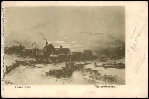 Winterstimmung. Künstlerkarte: Gemälde / Kunstwerke Thom. Fox. 1913