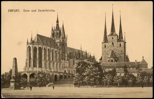 Ansichtskarte Erfurt Dom und Severikirche. 1912