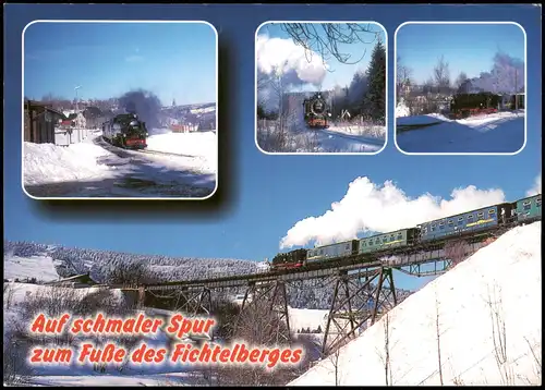 Schmalspurbahn Cranzahl Oberwiesenthal Mehrbildkarte Motiv Eisenbahnen 1990