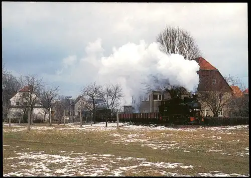 Ansichtskarte  Eisenbahn alte Dampflok Schmalspurdampflok bei Ulberndorf 1992