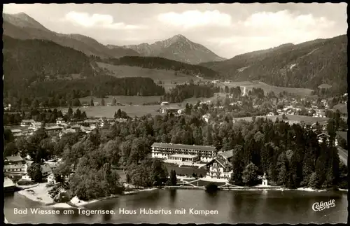 Ansichtskarte Bad Wiessee Panorama-Ansicht mit Haus Hubertus mit Kampen 1966