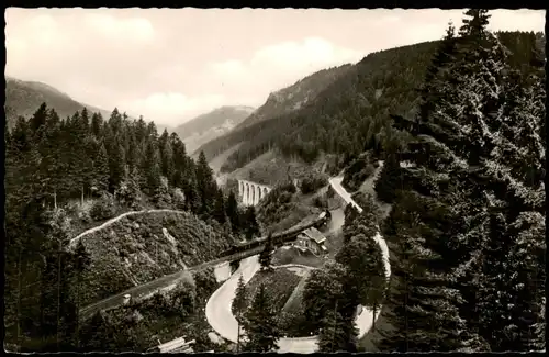 Ansichtskarte Hinterzarten Höllental im Schwarzwald mit Rovenna-Viadukt 1958