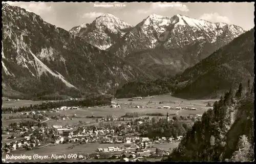 Ansichtskarte Ruhpolding Panorama-Ansicht mit Bayer. Alpen Berge 1960