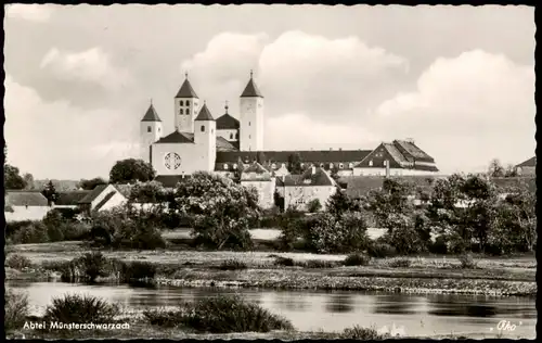 Ansichtskarte Münsterschwarzach-Schwarzach Ortsansicht mit Abtei 1961