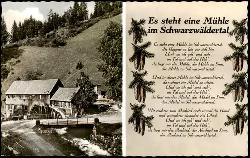 .Baden-Württemberg Schwarzwald Mühle im Schwarzwäldertal (Liedtext) 1960
