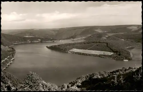Rurberg-Simmerath Rursee Schwammenauel Blick von Schmidt Eifel 1954