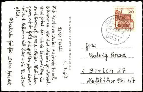 Ansichtskarte Burrweiler an der Weinstraße Panorama-Ansicht 1967