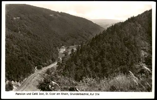 Ansichtskarte Sankt Goar Pension und Café Jost im Grundelbachtal 1950