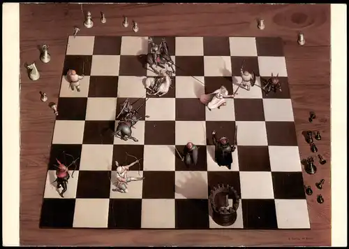 Ansichtskarte  Schach Chess Spiel Schachbrett "ÉCHEC ET MAT" 1994/1983