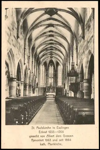 Ansichtskarte Esslingen St. Paulskirche - Altar 1924
