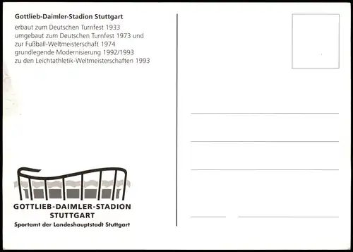 Ansichtskarte Stuttgart GOTTLIEB-DAIMLER-STADION 1993