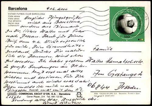 Postales Barcelona ESTADI FUTBOL CLUB Stadion Luftbild 2000