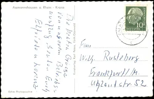 Assmannshausen am Rhein-Rüdesheim (Rhein) Partie an der Krone 1956