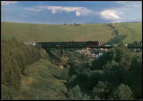 Oberwiesenthal Viadukt der Schmalspurbahn über das Hüttenbachtal 1995
