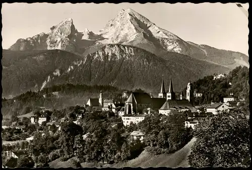 Ansichtskarte Berchtesgaden Panorama Blick Berchtesgaden mit Watzmann 1955