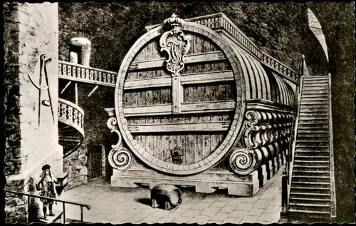 Ansichtskarte Heidelberg Heidelberger Fass 1750 unter Carl Theodor erbaut 1960