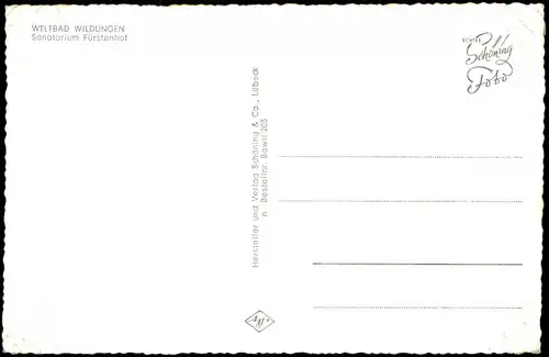 Ansichtskarte Bad Wildungen Sanatorium Fürstenhof 1950