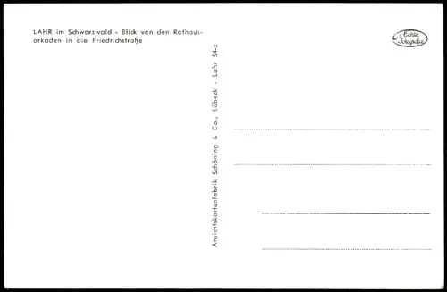 Ansichtskarte Lahr (Schwarzwald) Ortspartie an der Apotheke 1950
