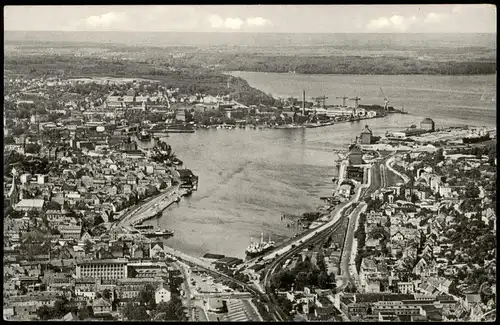 Flensburg Panorama-Ansicht Gesamtansicht aus der Vogelschau 1961