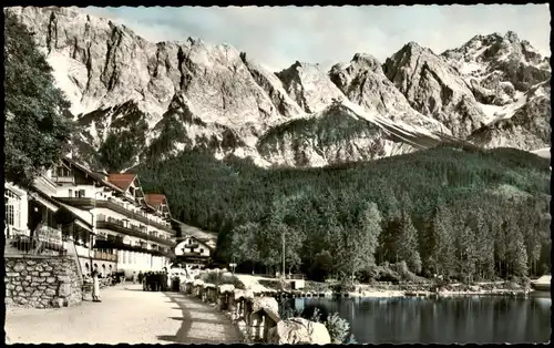 Ansichtskarte Garmisch-Partenkirchen EIBSEE mit Riffelwand und Zugspitze 1958
