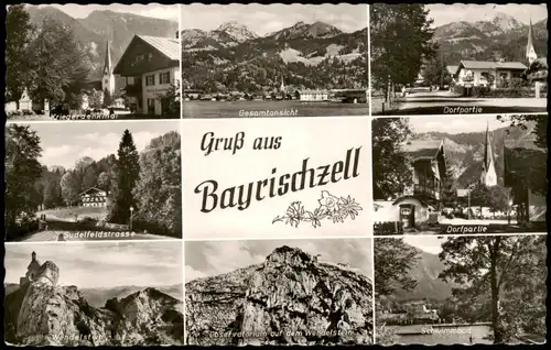 Ansichtskarte Bayrischzell Mehrbildkarte mit 8 Ortsansichten 1962