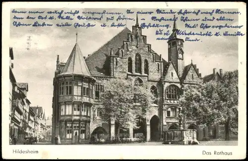 Ansichtskarte Hildesheim Partie am Rathaus 1950