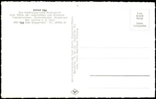 Deggendorf Schloss Egg Mehrbildkarte Innen- u. Außenansichten 1960