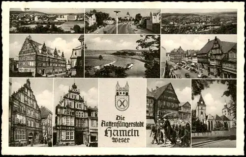 Ansichtskarte Hameln Mehrbildkarte der Rattenfängerstadt 1950