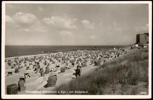 Ansichtskarte Westerland-Sylt Am Südstrand 1957