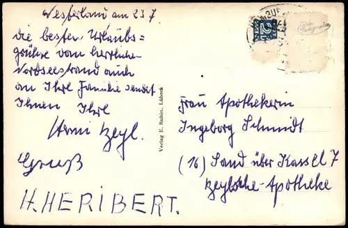 Ansichtskarte Westerland-Sylt Am Südstrand 1957