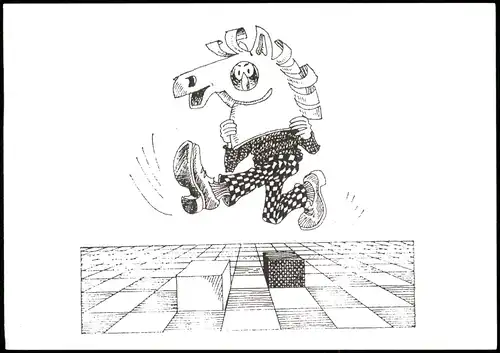 Ansichtskarte  Schach-Spiel Chess-Game Illustration Spielfigur "Pferd" 2007