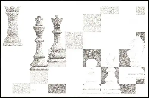 Ansichtskarte  Schach-Spiel Chess-Game Illustration THEMA SCHAKEN 1990