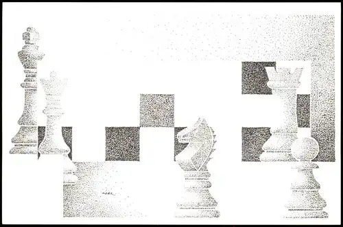 Ansichtskarte  THEMA SCHAKEN (NL) Schach-Spiel Chess-Game Illustration 1990