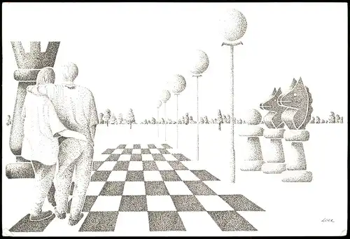 Ansichtskarte  VARIATIES OP HET THEMA SCHAKEN Schach Chess - Spiel 2003