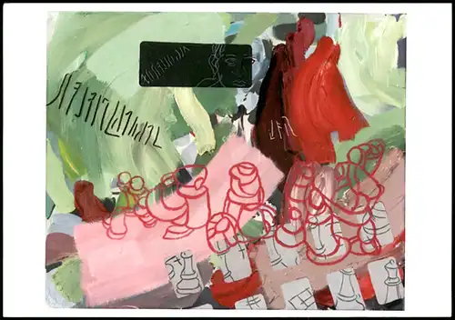 Ansichtskarte  Schach Chess - Spiel , abstrakte Künstlerkarte Fernschach 2012