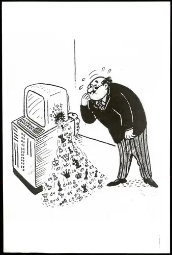 Ansichtskarte  Schach Chess - Spiel Mann Computer Scherzkarte Fernschach 2012