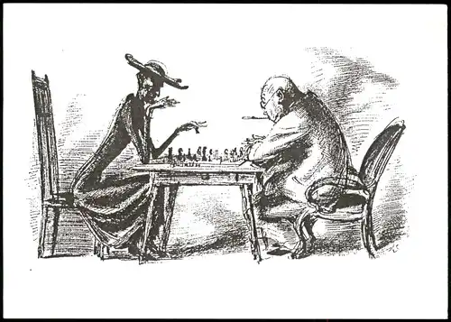 Schach Chess - Spiel Künstlerkarte beim Schachspiel Fernschach 2010