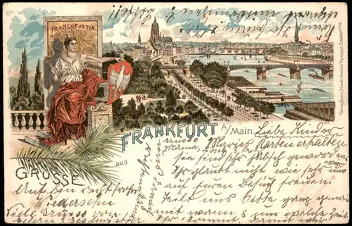 Ansichtskarte Litho AK Frankfurt am Main Stadt, Heraldik - Gruss aus 1907