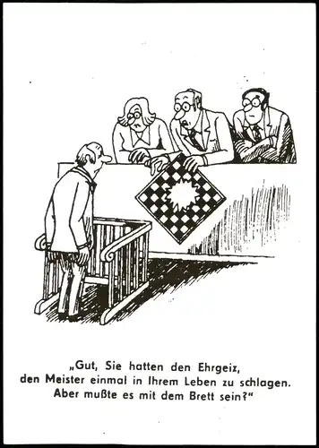 Ansichtskarte  Schach Motivkarte (Chess) Humor Mit Schachbrett geschlagen 2000