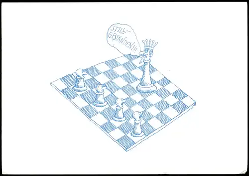 Schach Motivkarte (Chess) Schachbrett, Schach-Figuren (DDR Karte) 1981