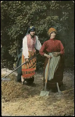 Postcard Polen Polska Russich polnische Typen Bäuerin 1916  gel. Feldpoststempel