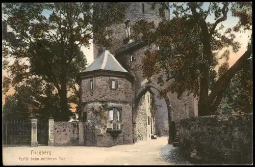 Ansichtskarte Friedberg (Hessen) Partie beim mittleren Tor 1913