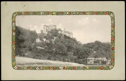 Ansichtskarte Hohenfels Burg Hohlenfels - Blumenornament 1918 Passepartout