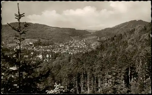 Ansichtskarte Baden-Baden Panorama mit Merkur und Battert 1960