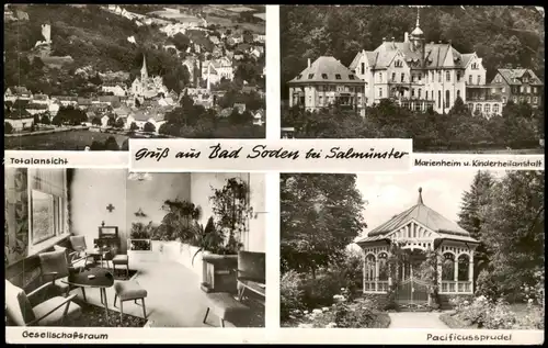 Bad Soden-Salmünster Mehrbildkarte u.a. Marienheim, Pacificussprudel uvm. 1964