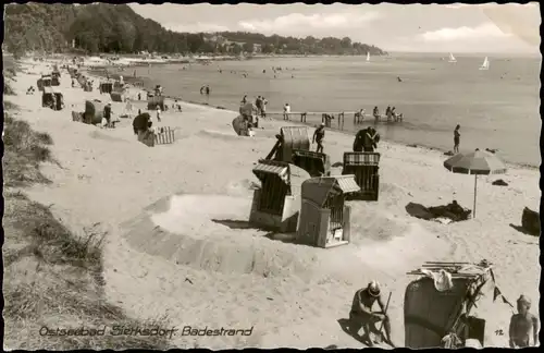 Ansichtskarte Sierksdorf Strand Ostsee Badestrand Strandleben 1960